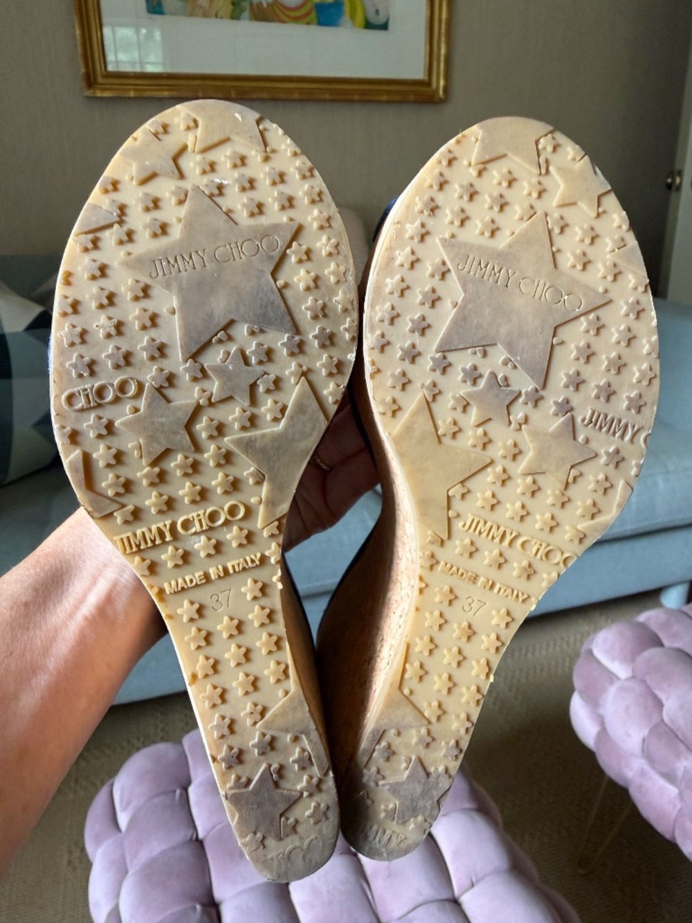 JImmy Choo Espadrilles Size 7 Blue - Picture 4 of 5